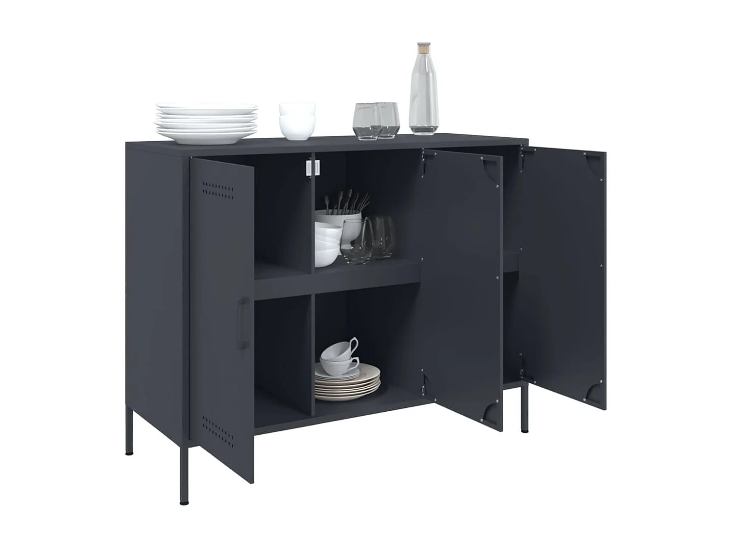 Sideboard Anthrazit 100,5x39x79 cm Stahl