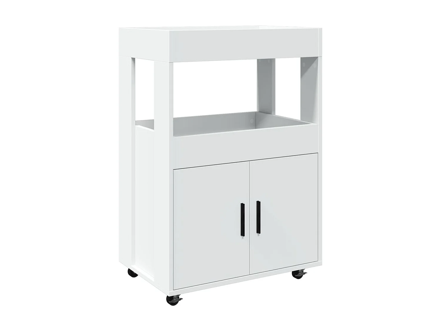 Chariot de bar blanc 60x39,5x89 cm bois d'ingénierie