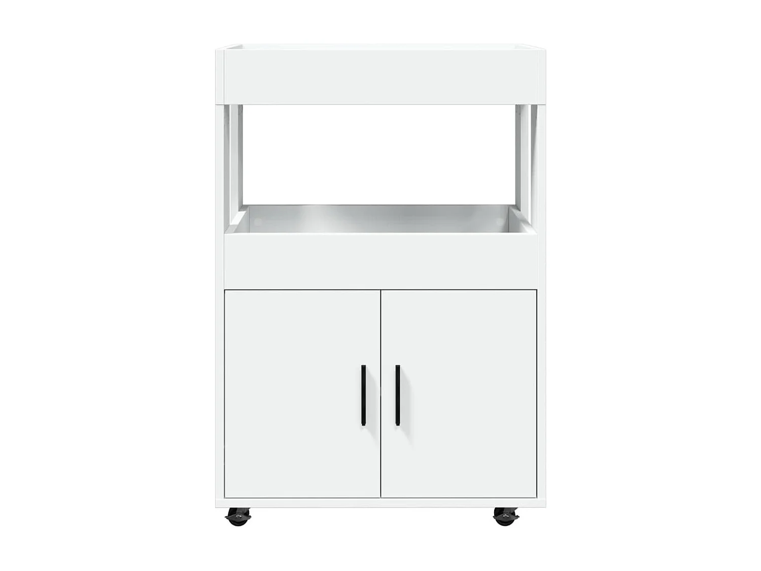 Chariot de bar blanc 60x39,5x89 cm bois d'ingénierie