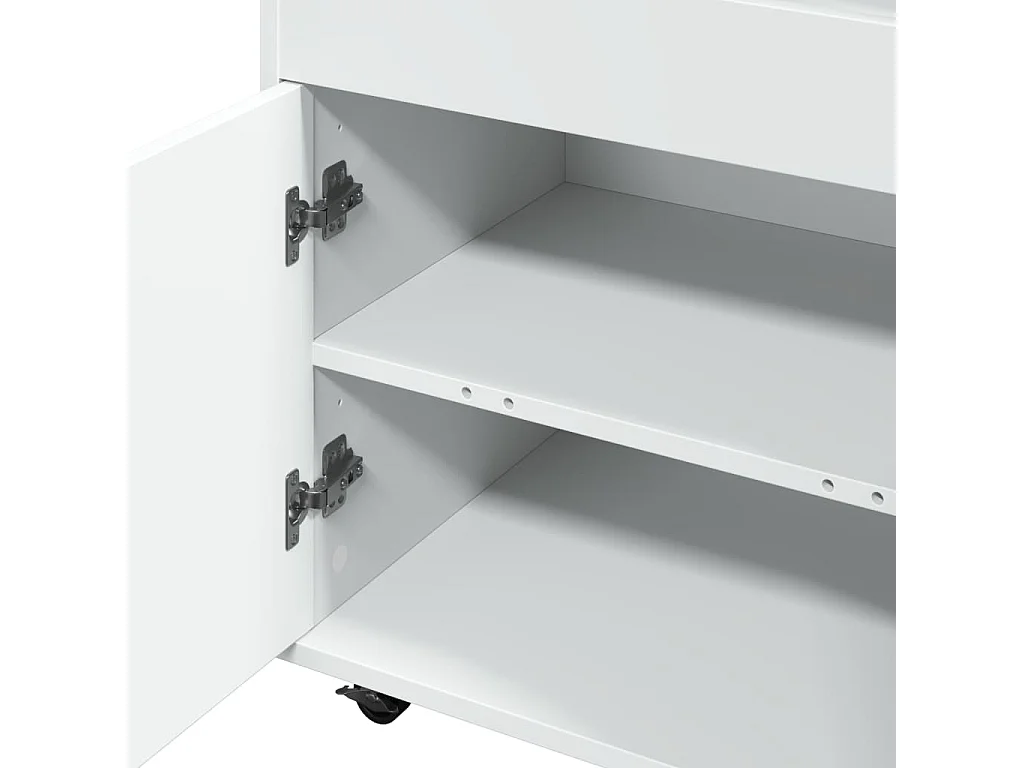 Carrito de bar madera de ingeniería blanco 60x39,5x89 cm