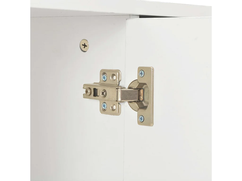 Credenza con Finitura Lucida Bianca 71x35x80 cm in Truciolato