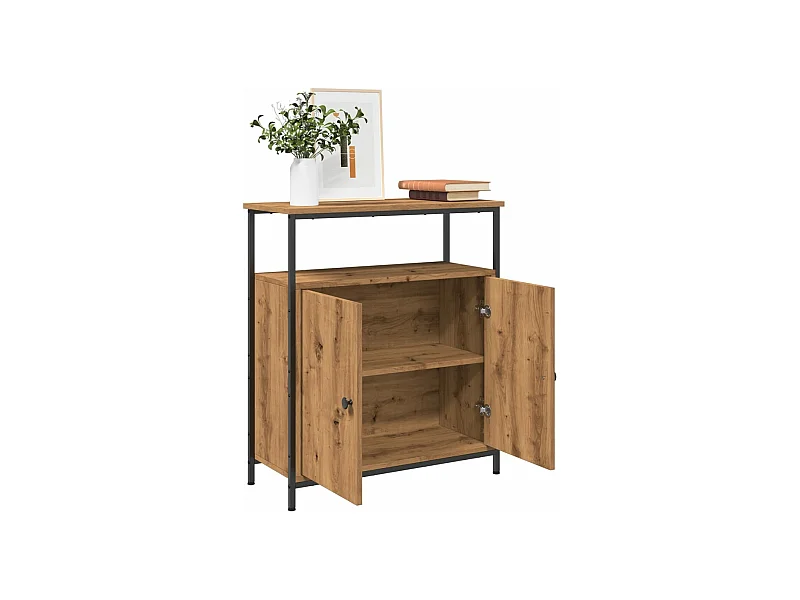 Aparador de madera de ingeniería roble artisian 70x30x80 cm