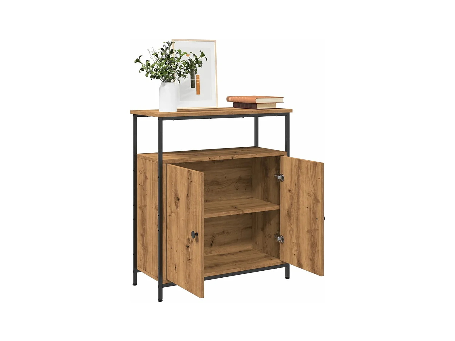 Credenza Rovere Artigianale 70x30x80 cm in Legno Multistrato