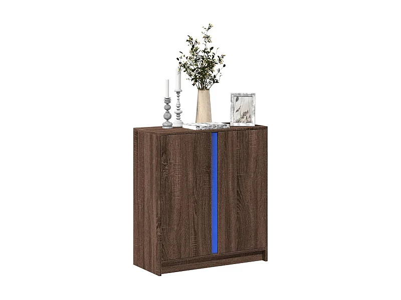 Credenza con LED Rovere Marrone 77x34x85 cm Legno Multistrato