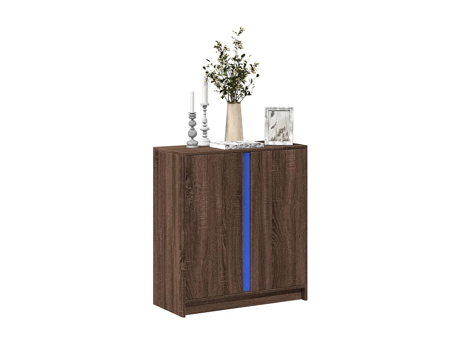 LED-Sideboard Braun Eichen-Optik 77x34x85 cm Holzwerkstoff