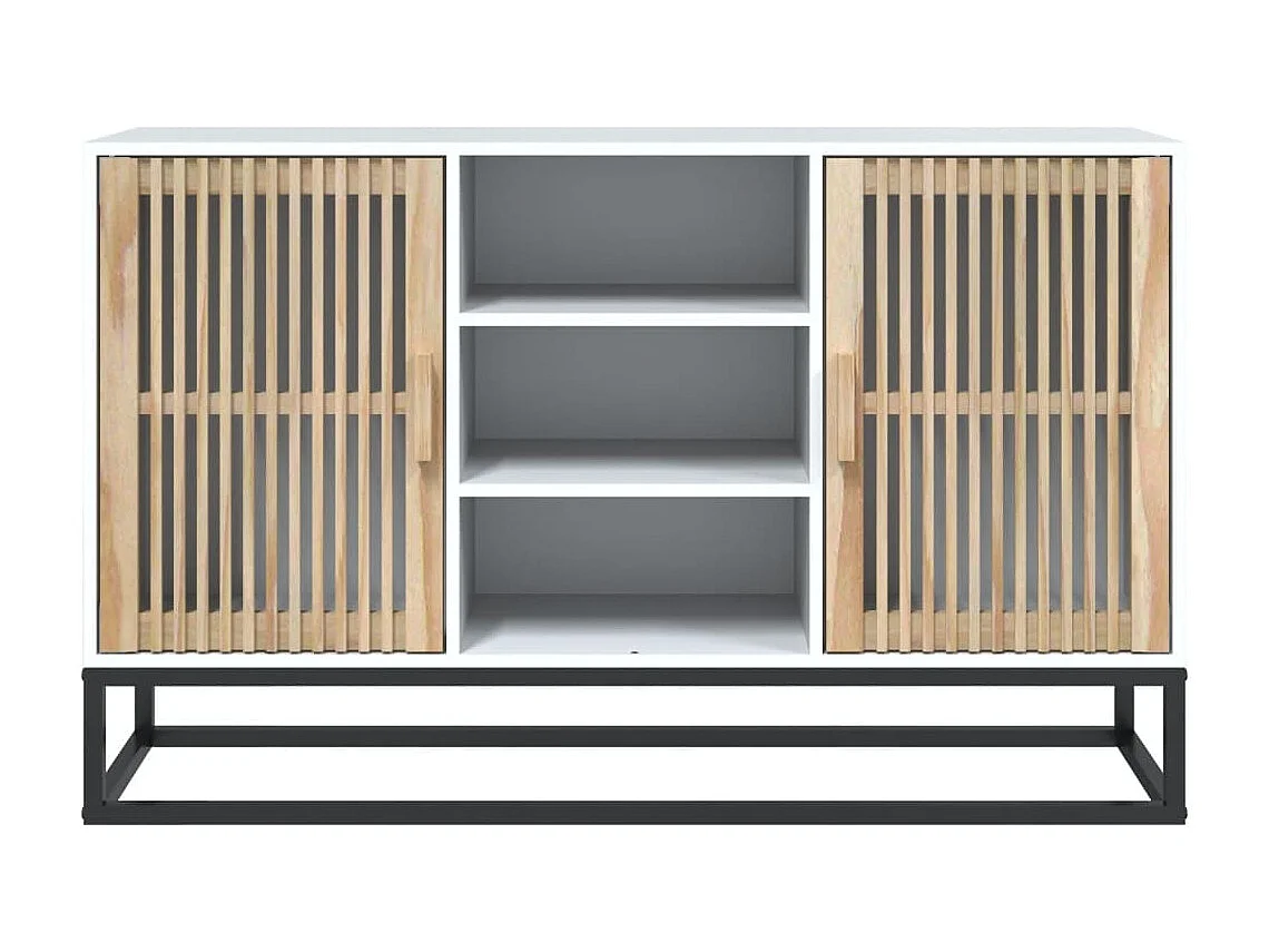 Aparador de madera contrachapada blanco 105x30x65 cm
