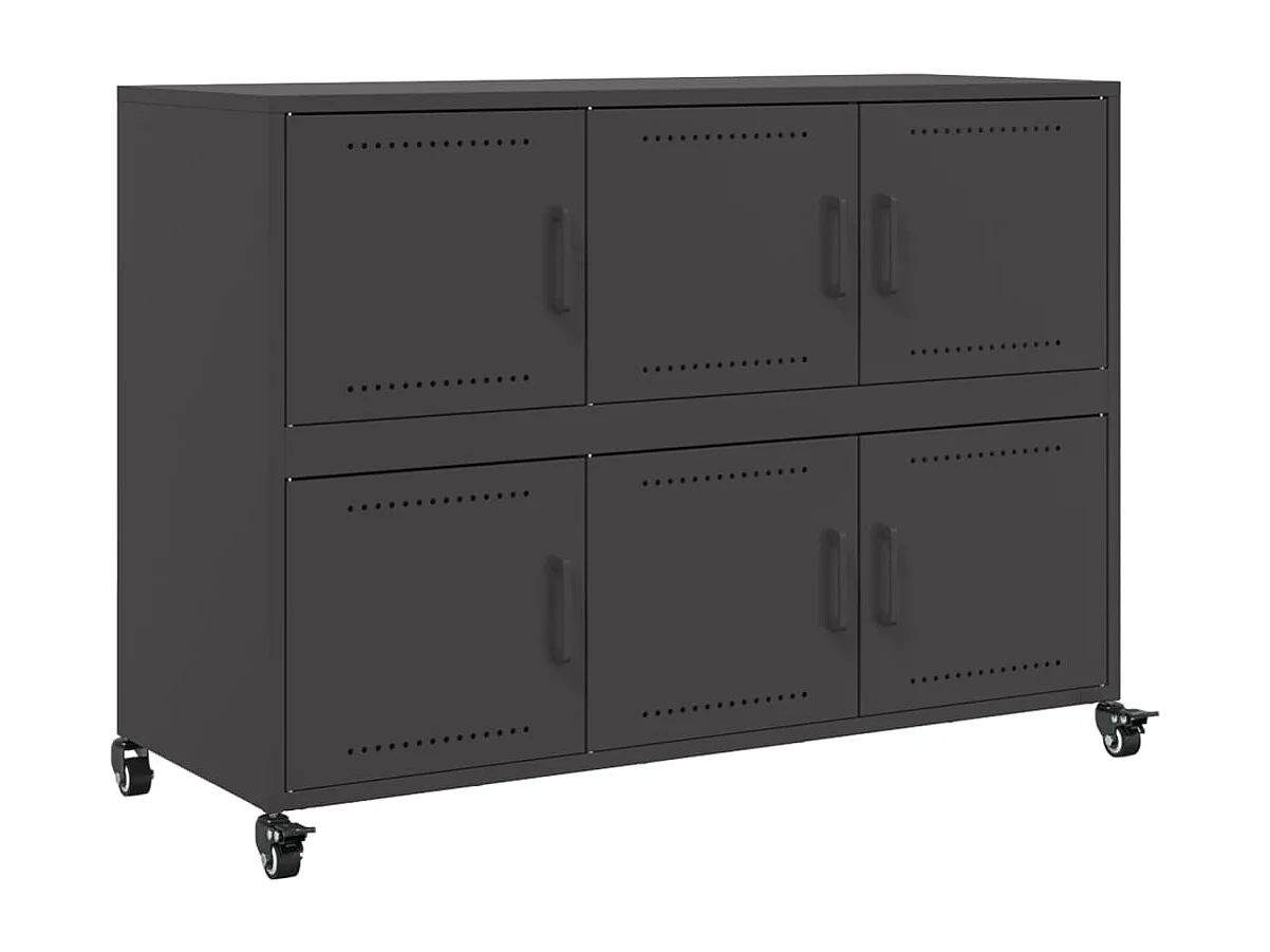 Credenza Nera 100,5x39x72 cm in Acciaio