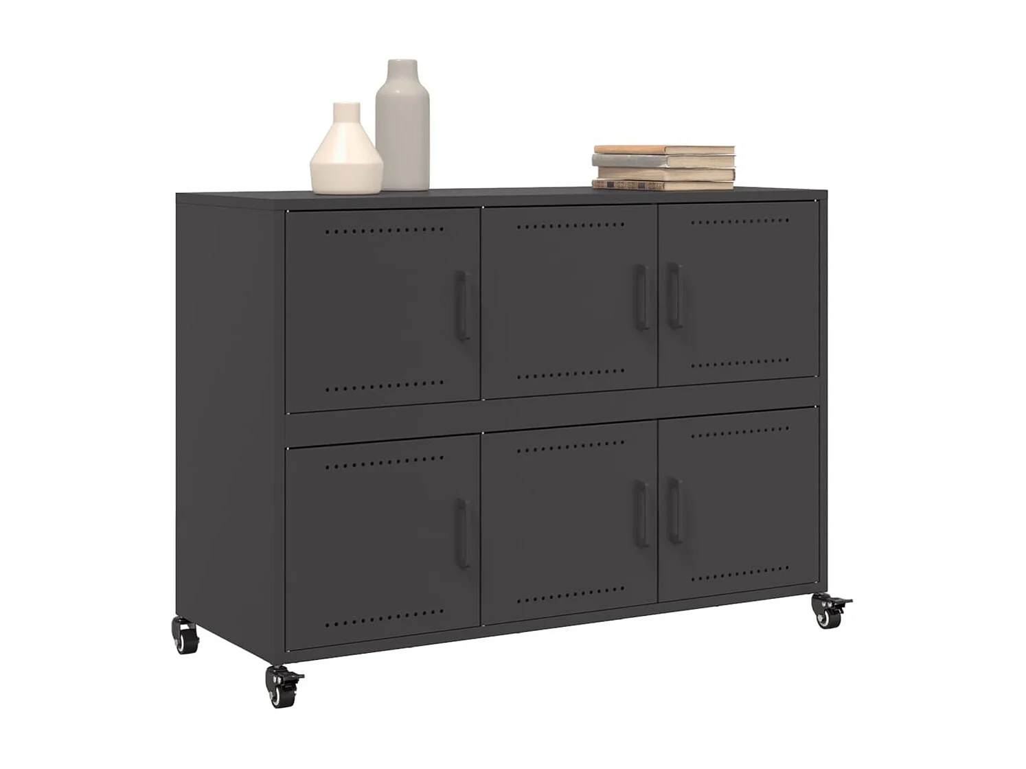 Credenza Nera 100,5x39x72 cm in Acciaio