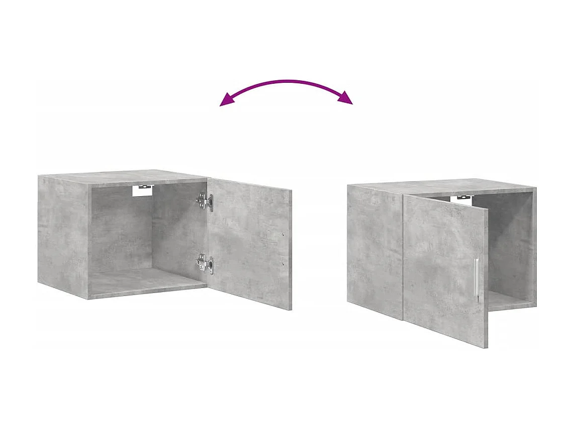 Armoire murale gris béton 50x42,5x40 cm bois d'ingénierie