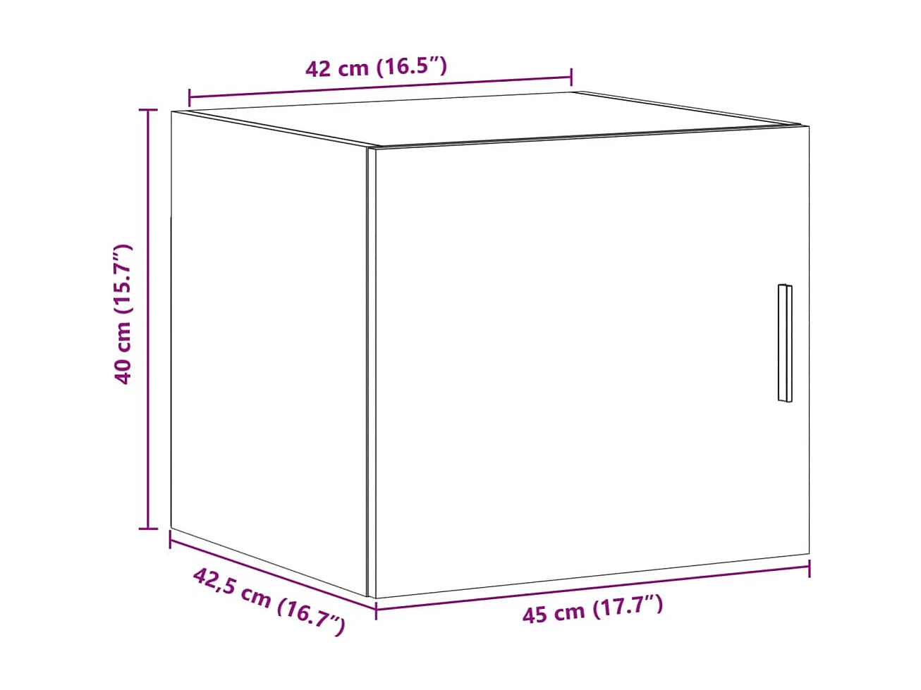 Armoire murale chêne marron 45x42,5x40 cm bois d'ingénierie