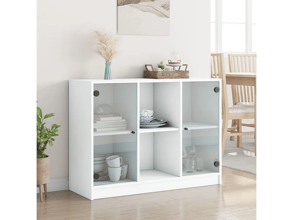 Buffet blanc 102x37x75,5 cm bois d'ingénierie