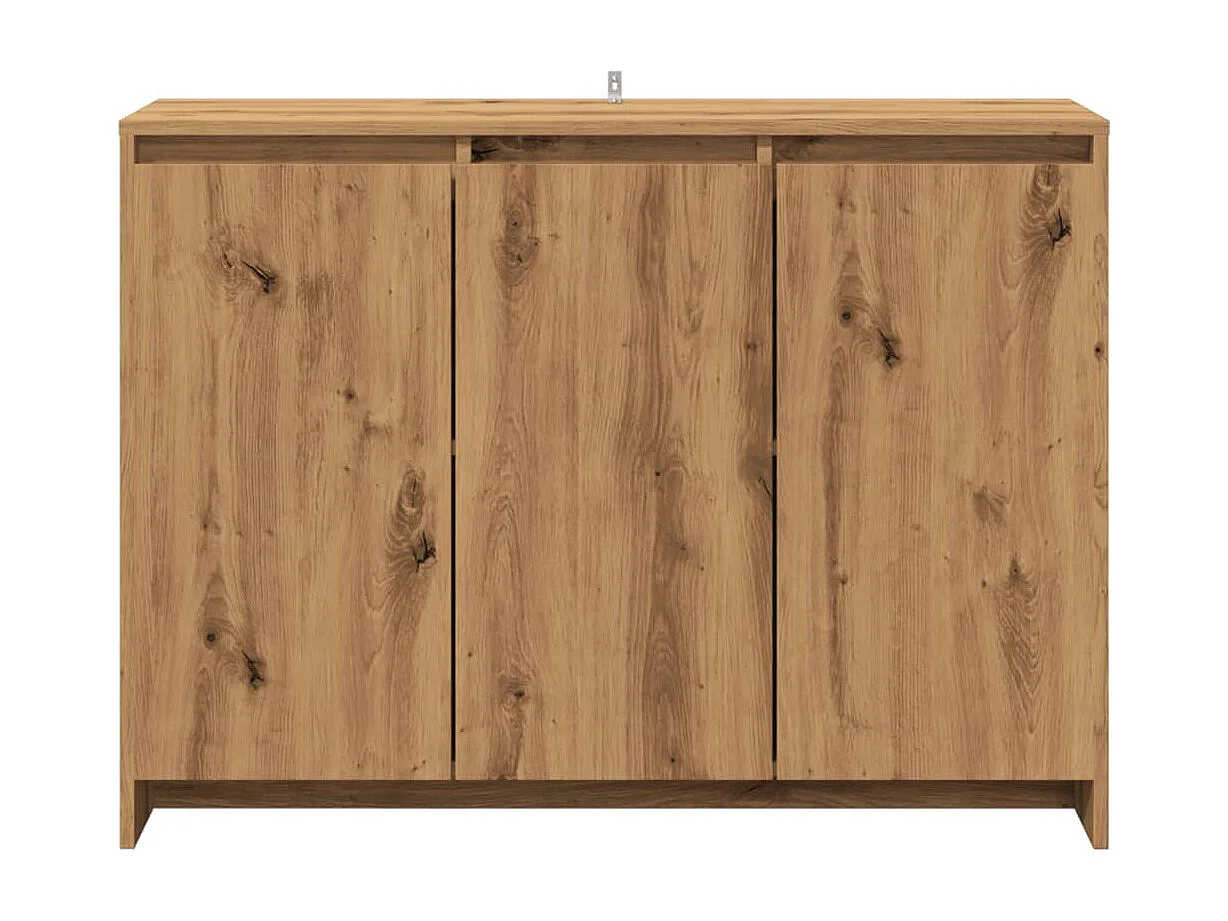 Dressoir 102x33x75 cm bewerkt hout artisanaal eikenkleurig