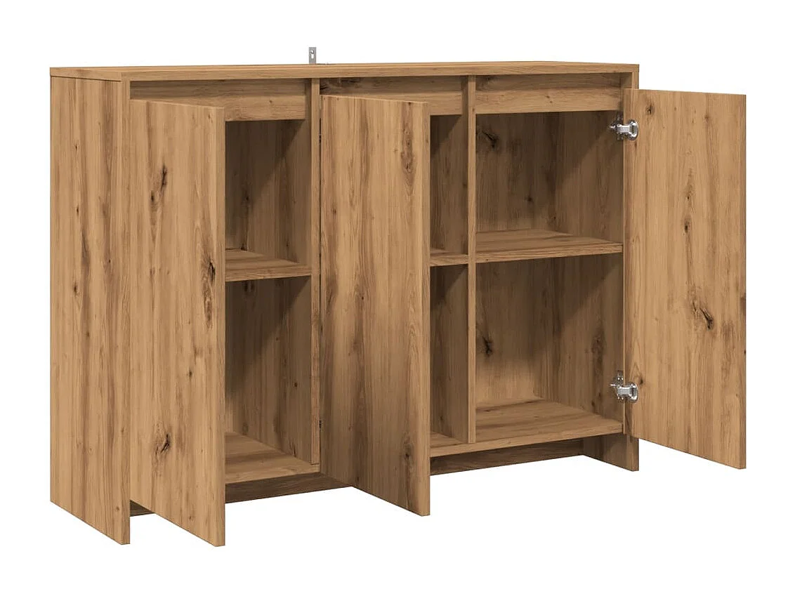 Dressoir 102x33x75 cm bewerkt hout artisanaal eikenkleurig