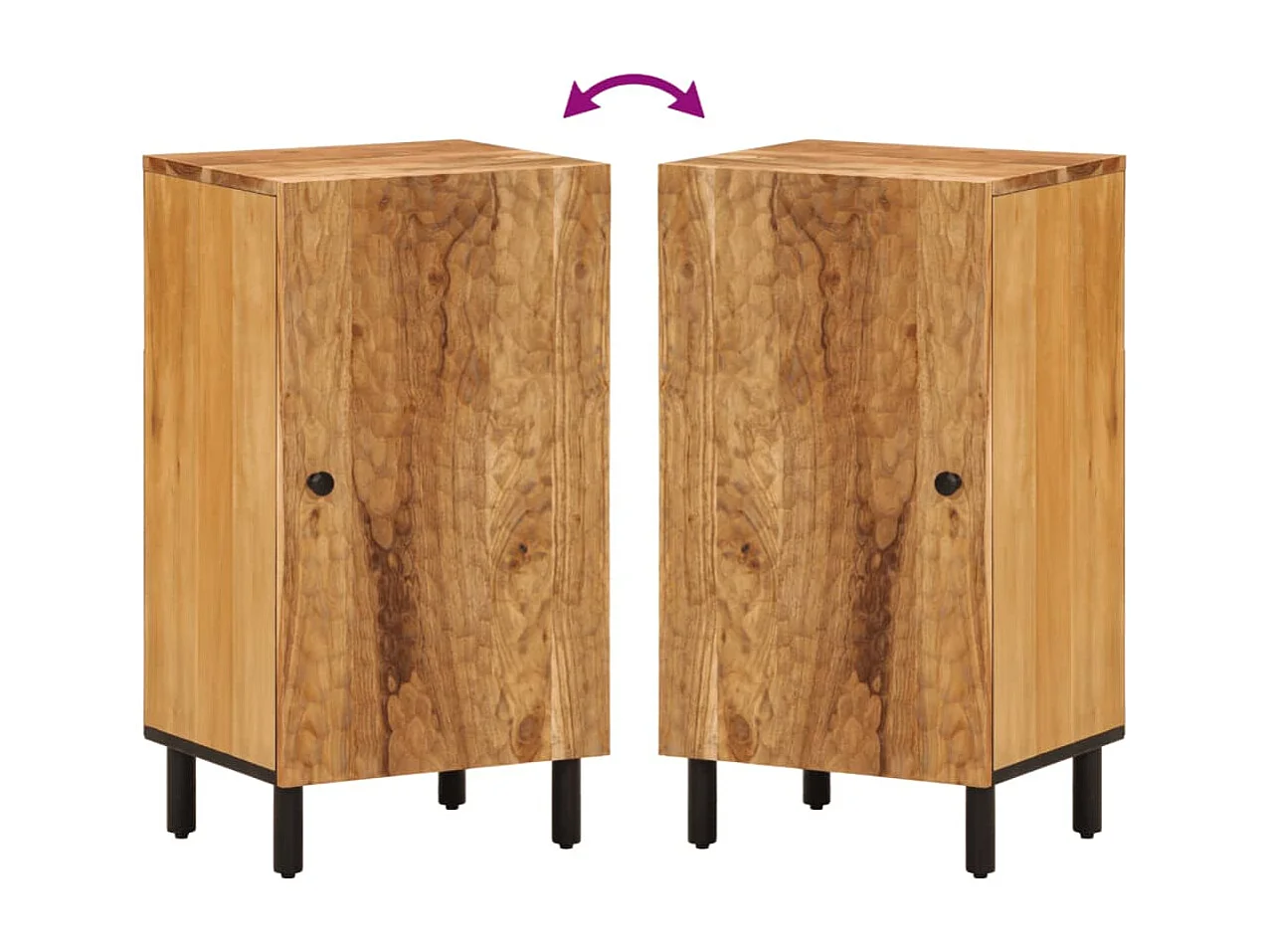 Beistellschrank 40x33x75 cm Massivholz Akazie