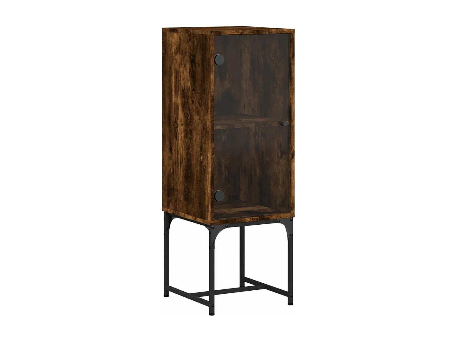 Mobile con Anta in Vetro Rovere Fumo 35x37x100 cm