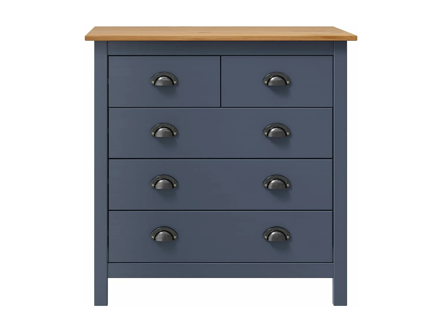 Sideboard Hill Grau 79x40x80 cm Massivholz Kiefer