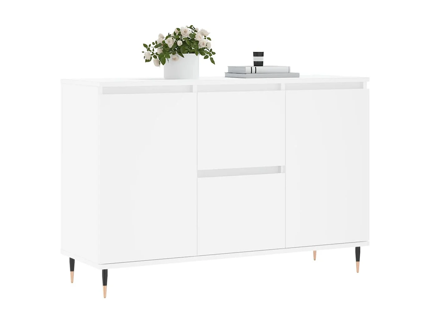 Credenza Bianca 104x35x70 cm in Legno Multistrato