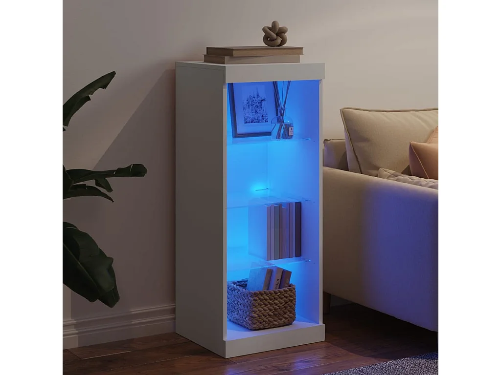 Credenza con Luci LED Bianca 41x37x100 cm