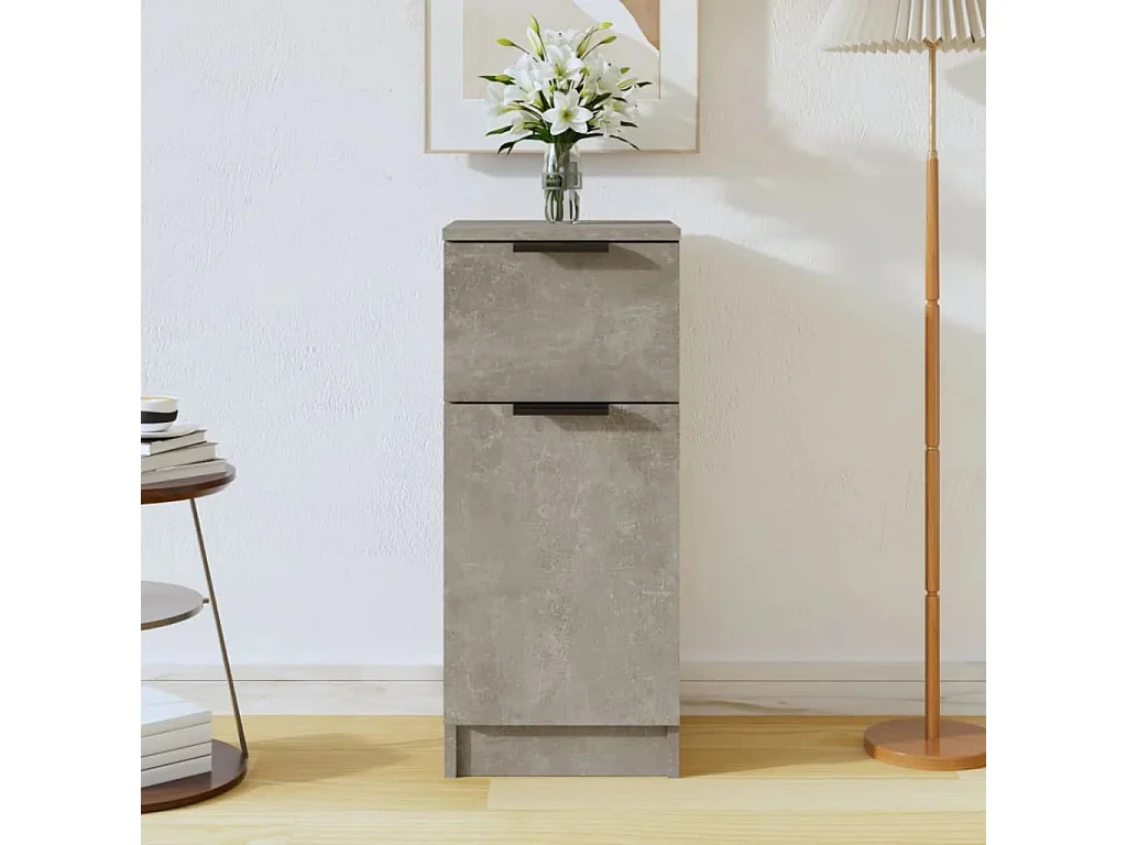 Buffet Gris béton 30x30x70 cm Bois d'ingénierie