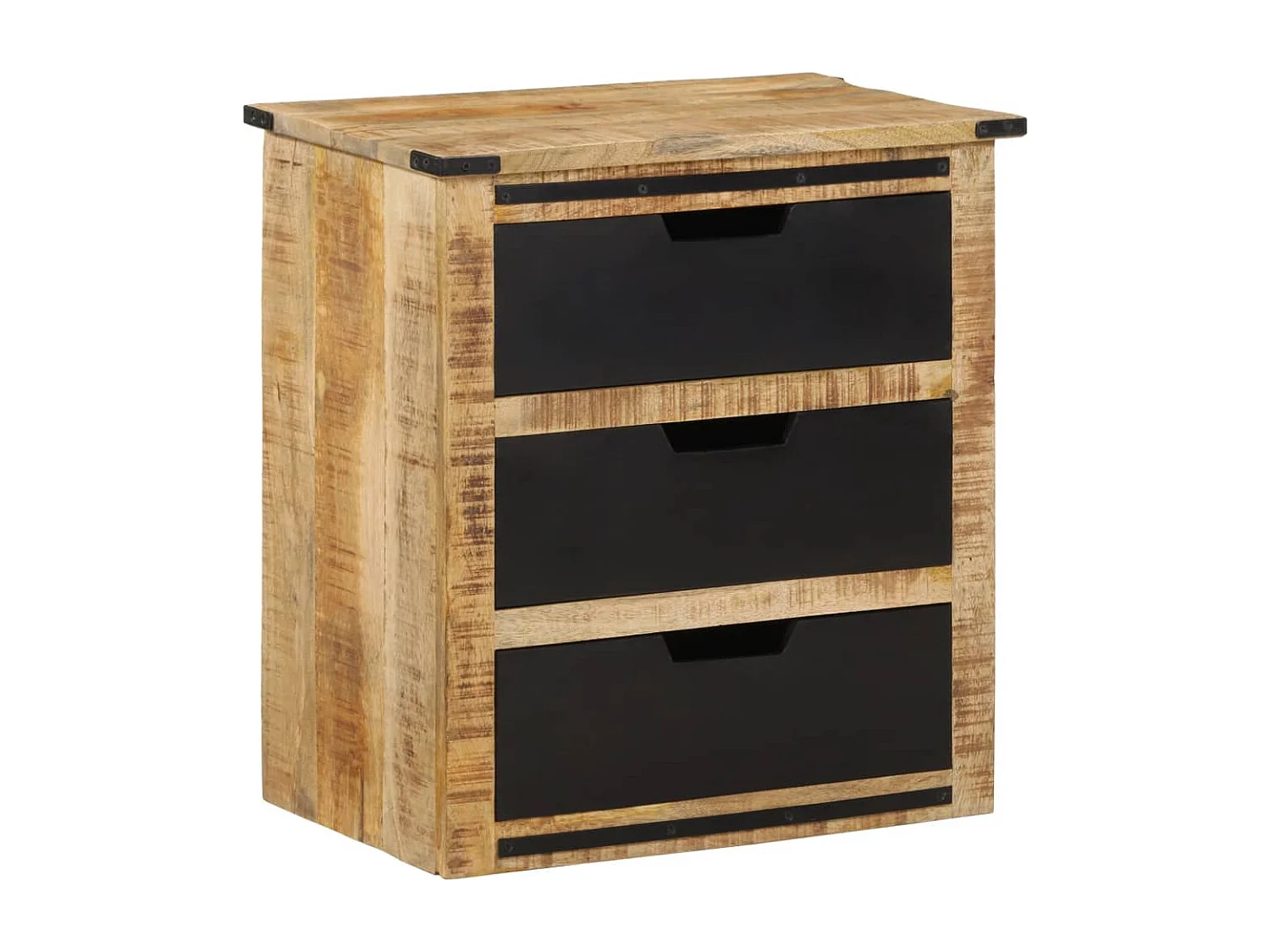 Aparador con 3 cajones madera maciza de mango 55x35x60 cm