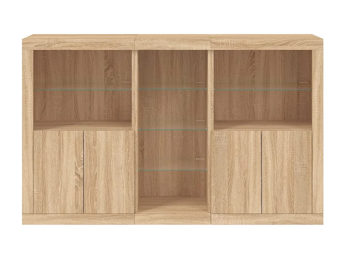 Credenza con Luci LED Rovere Sonoma 162x37x100 cm