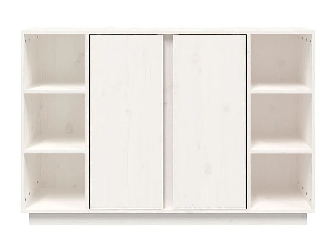 Credenza Bianca 120x35x80 cm in Legno Massello di Pino
