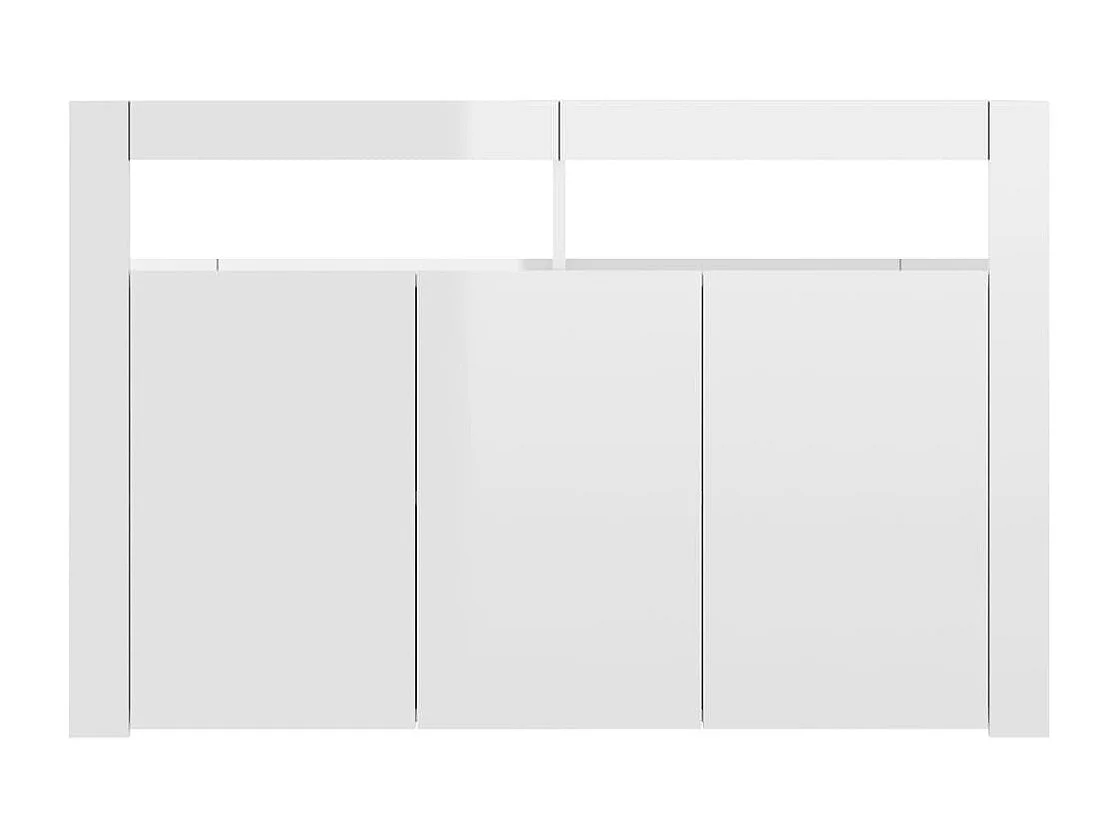 Sideboard mit LED-Leuchten Hochglanz-Weiß 115,5x30x75 cm