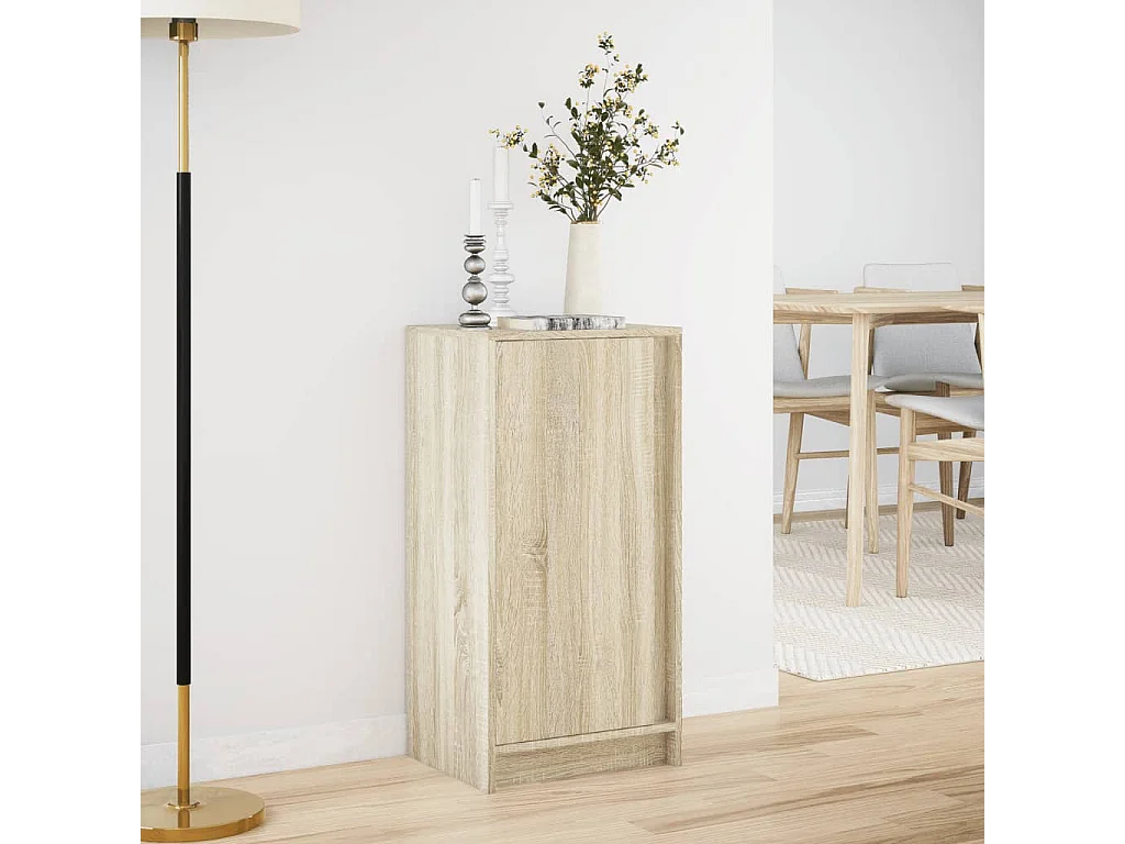 Buffet avec LED chêne sonoma 42,5x34x85 cm bois d'ingénierie