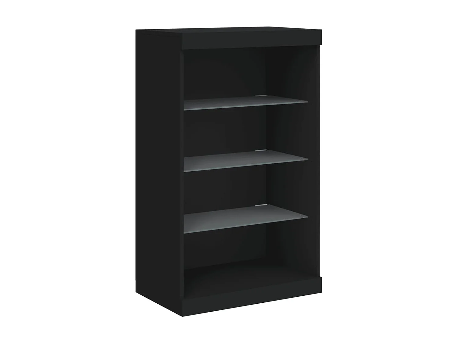Sideboards mit LED-Leuchten 3 Stk. Schwarz Holzwerkstoff