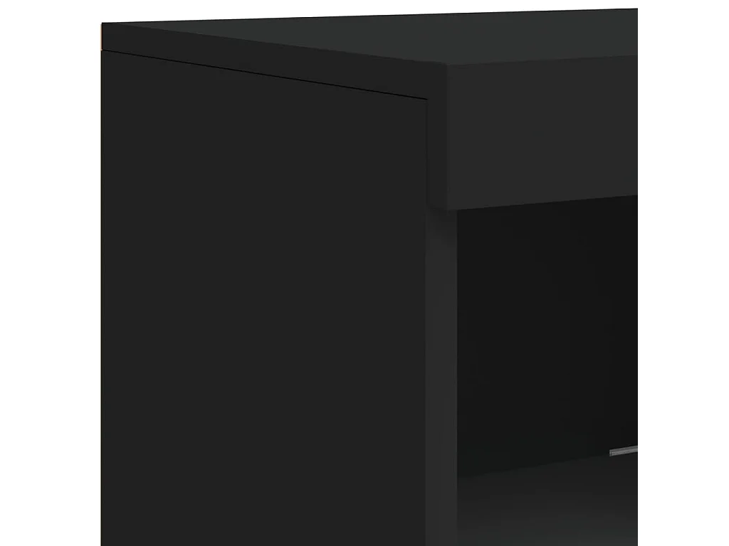 Sideboards mit LED-Leuchten 3 Stk. Schwarz Holzwerkstoff
