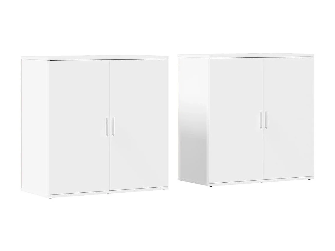 Credenze 2 pz Bianche 79x38x80 cm in Legno Multistrato