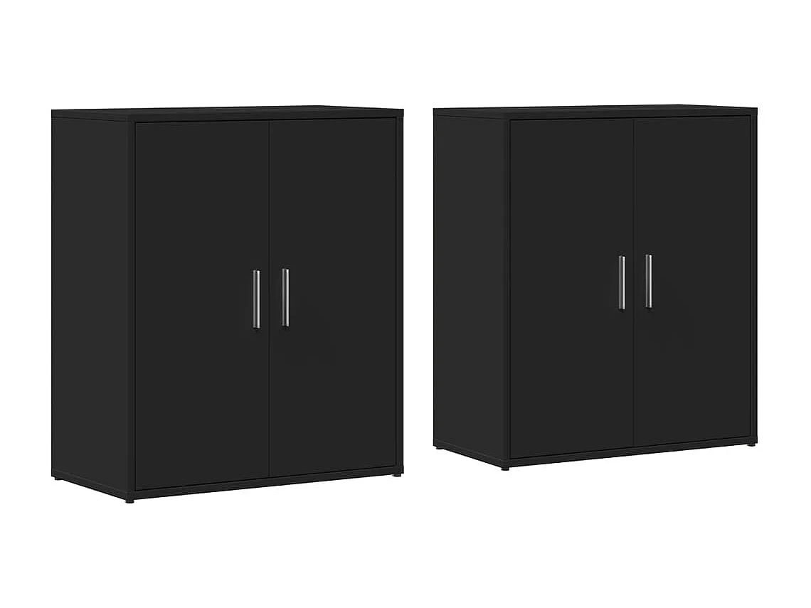 Buffets 2 pcs noir 60x31x70 cm bois d'ingénierie