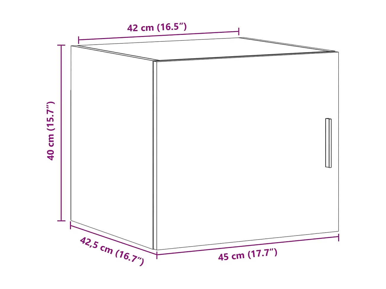 Wandschrank Räuchereiche 45x42,5x40 cm Holzwerkstoff