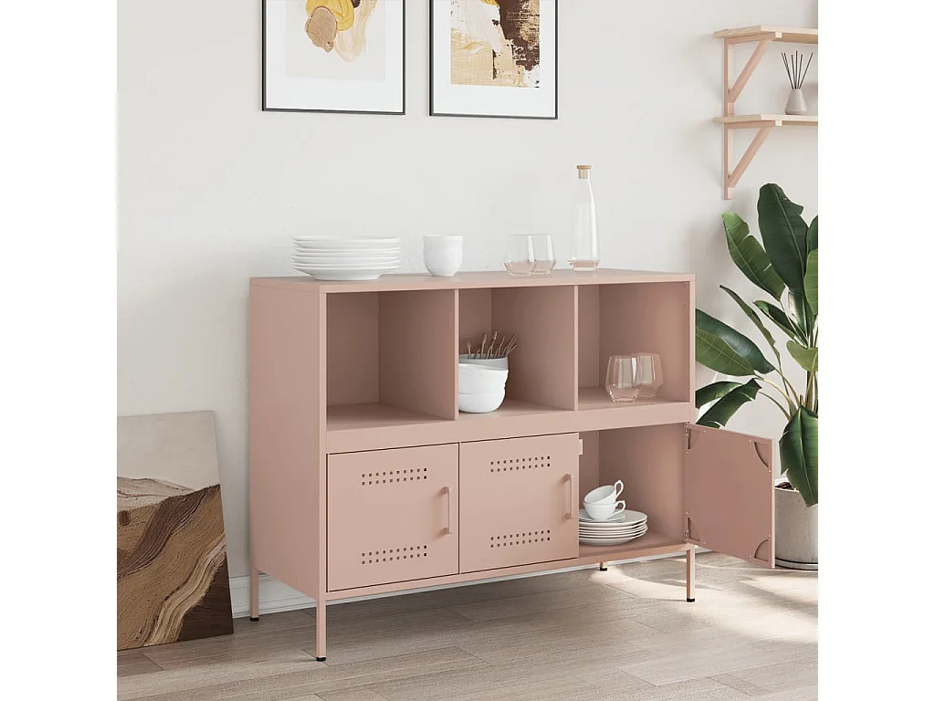 Aparador acero rosa 100,5x39x79 cm