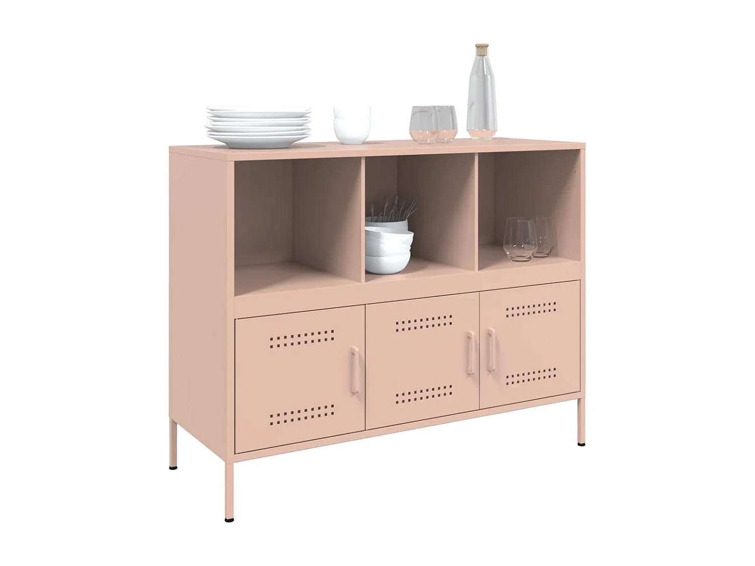 Aparador acero rosa 100,5x39x79 cm