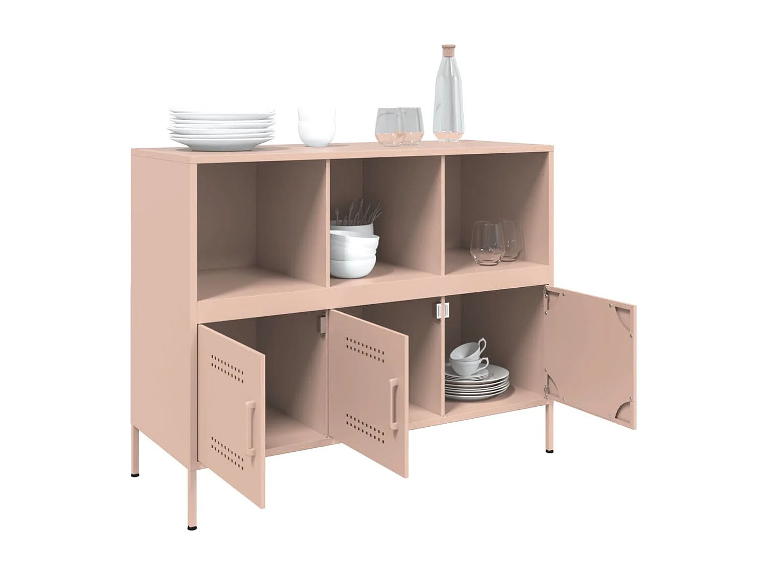 Aparador acero rosa 100,5x39x79 cm