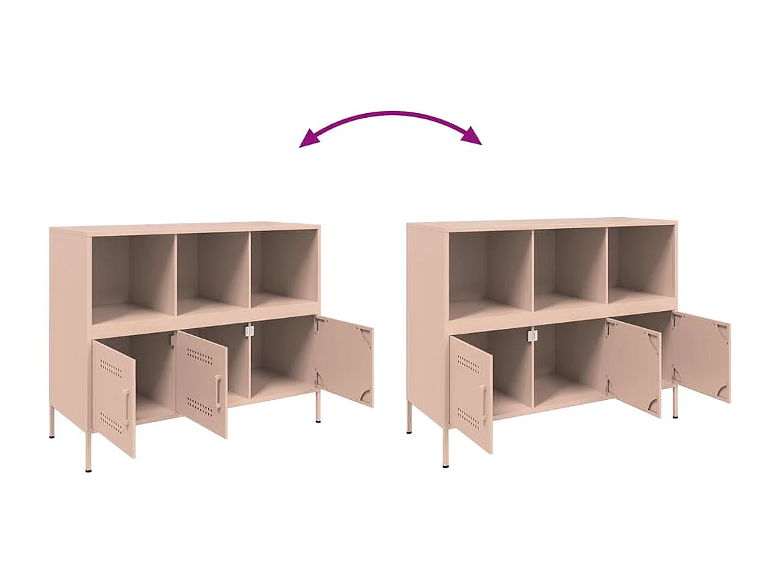 Buffet rose 100,5x39x79 cm acier