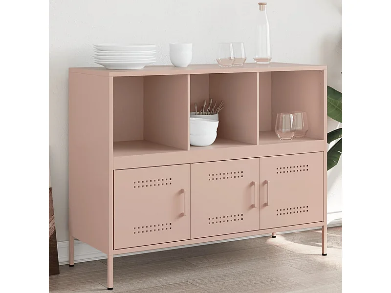 Aparador 100,5x39x79 cm aço rosa