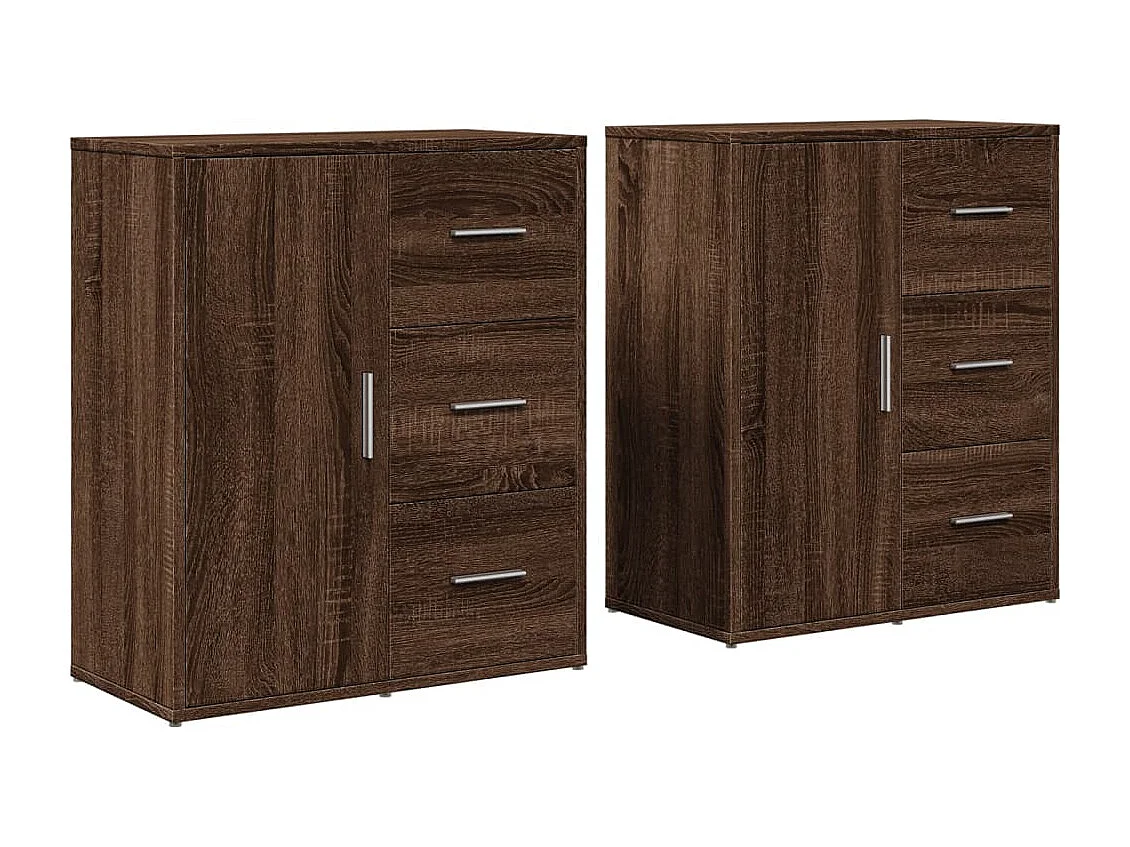 Buffets 2 pcs chêne marron 60x31x70 cm bois d'ingénierie