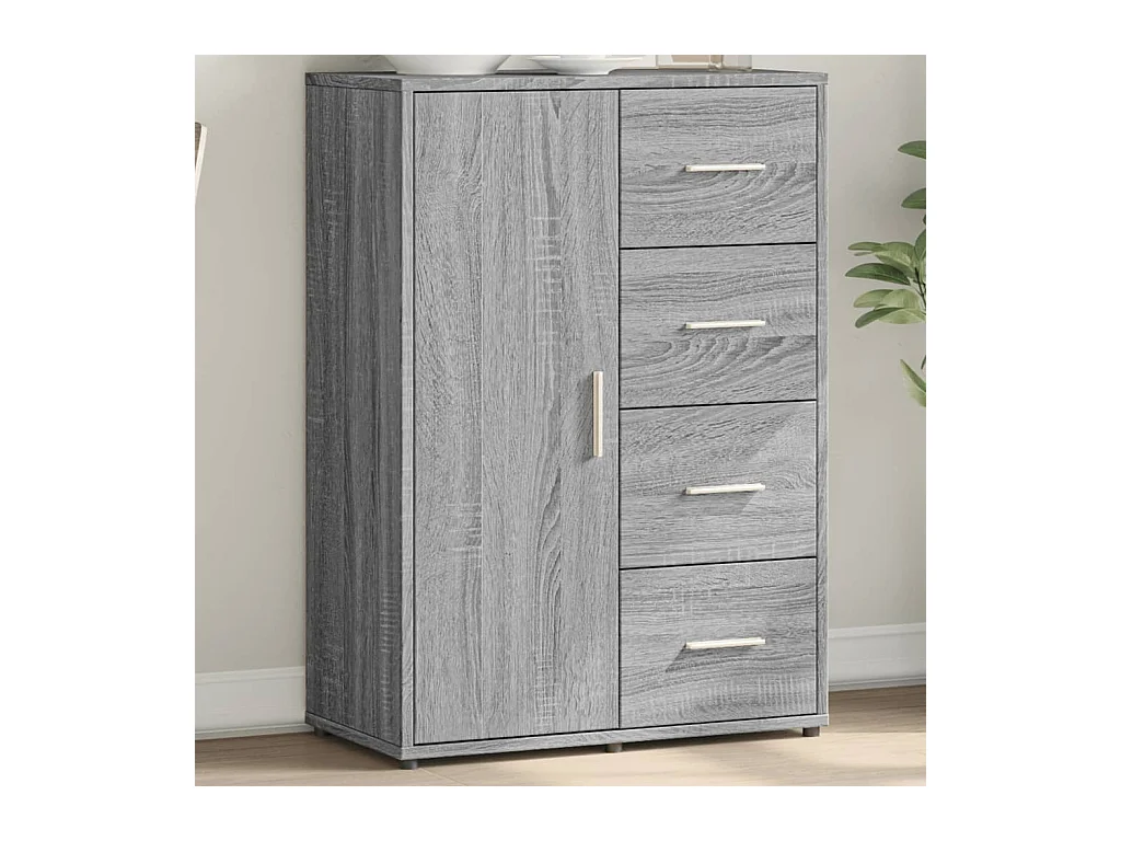 Credenza Grigio Sonoma 60x31x84 cm in Legno Multistrato