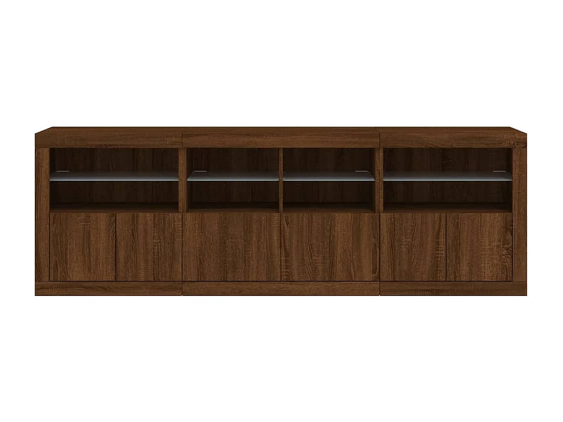 Sideboard mit LED-Leuchten Braun Eichen-Optik 202x37x67 cm