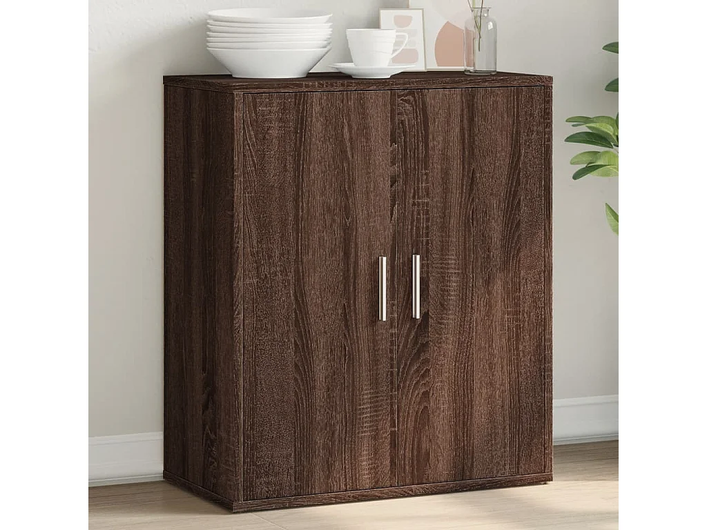 Buffet chêne marron 60x31x70 cm bois d'ingénierie