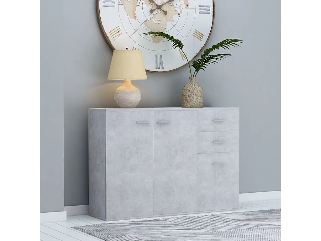 Buffet Gris béton 105x30x75 cm Bois d’ingénierie
