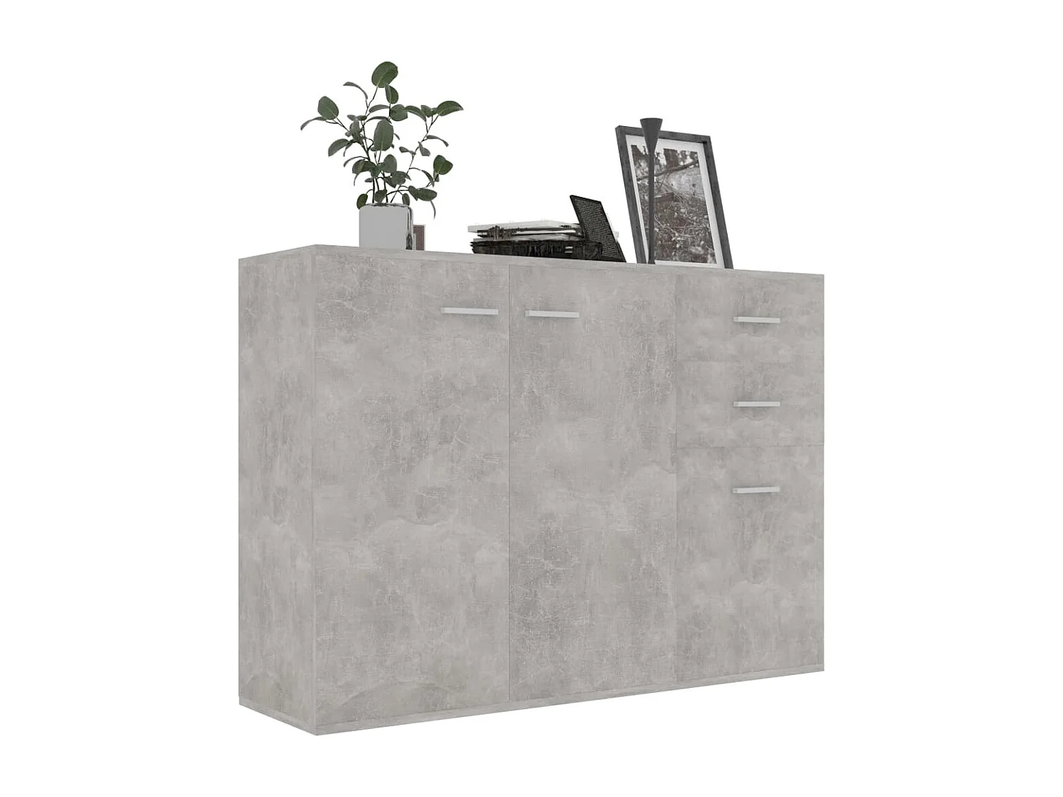 Buffet Gris béton 105x30x75 cm Bois d’ingénierie