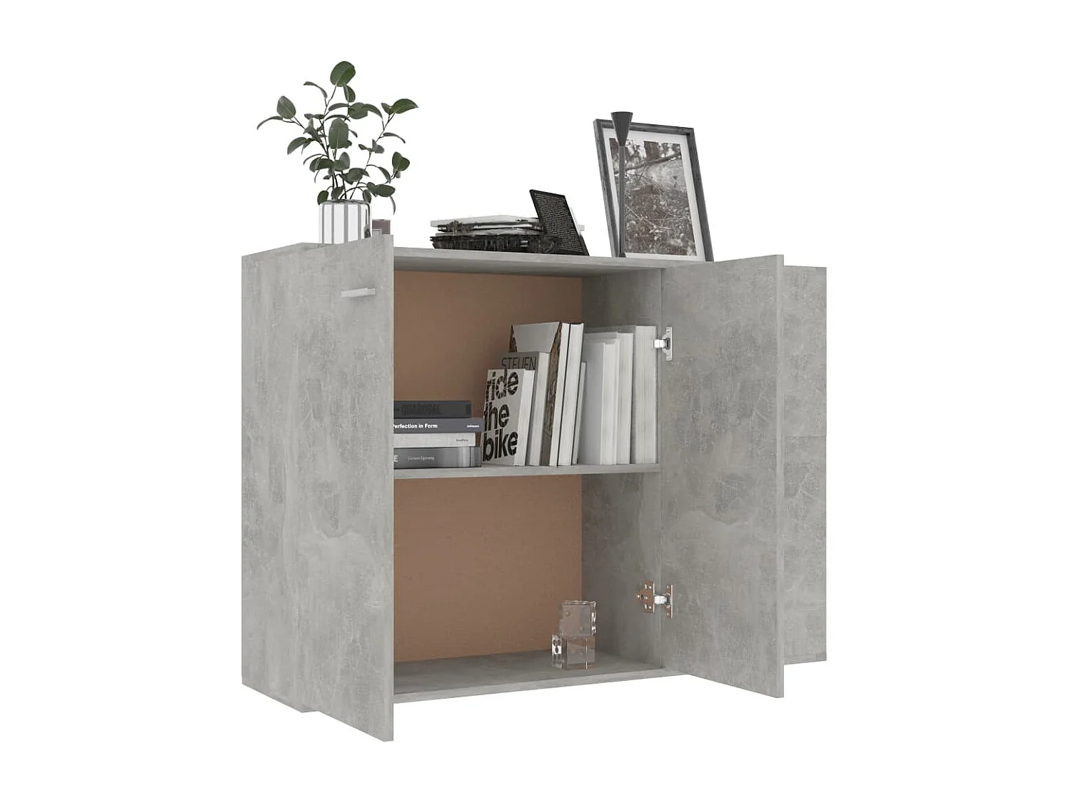 Buffet Gris béton 105x30x75 cm Bois d’ingénierie
