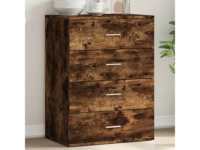 Credenza Rovere Fumo 60x39x80 cm in Legno Multistrato