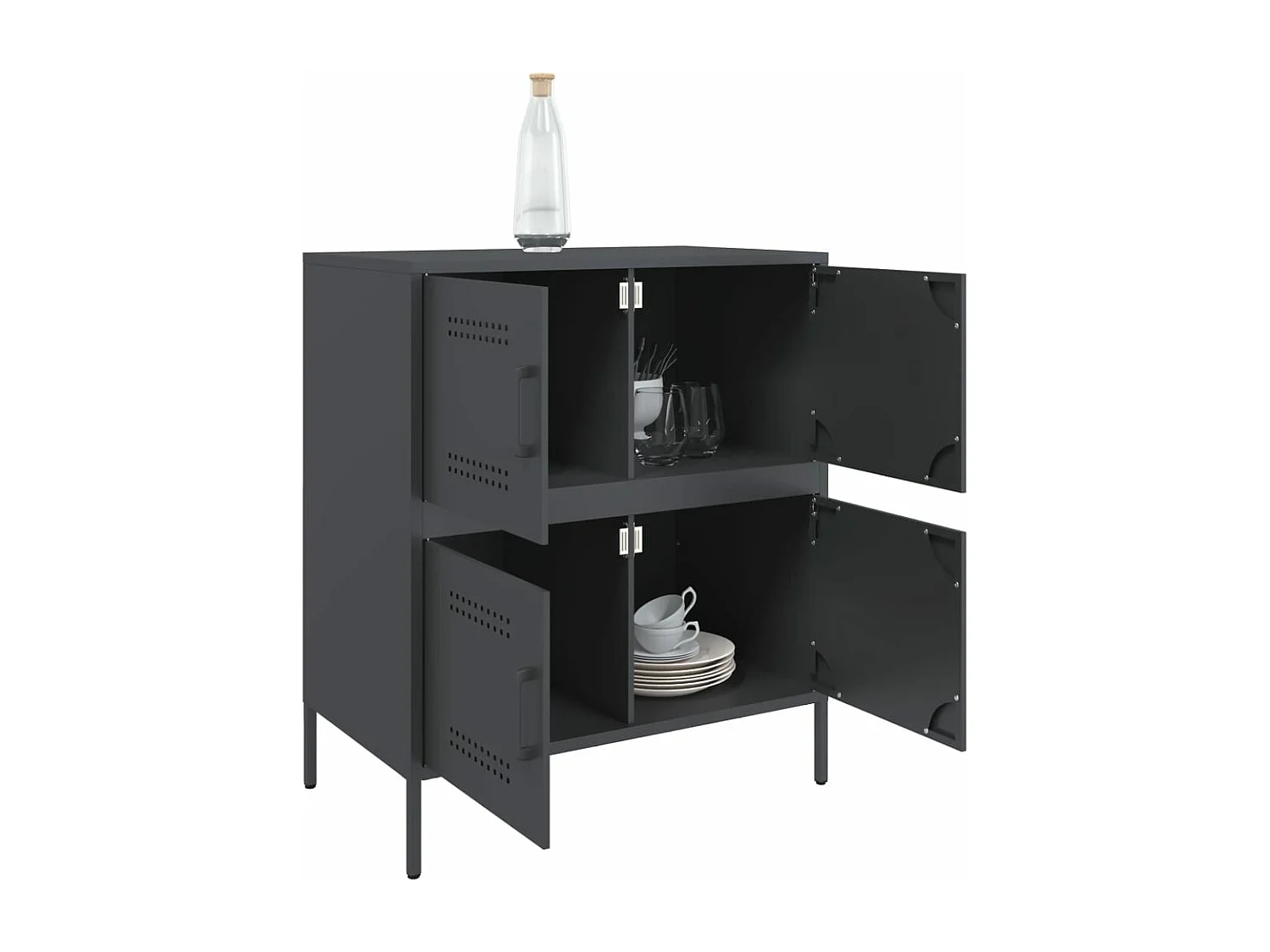 Buffet anthracite 68x39x79 cm acier