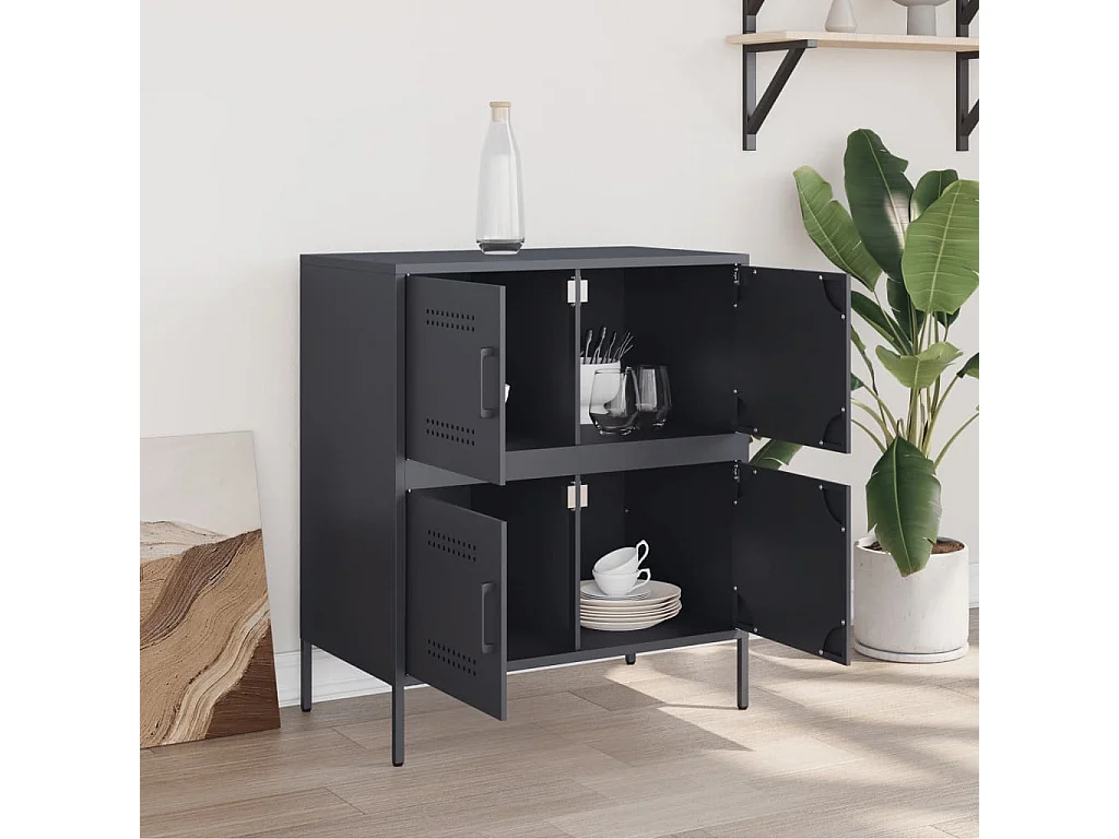 Sideboard Anthrazit 68x39x79 cm Stahl