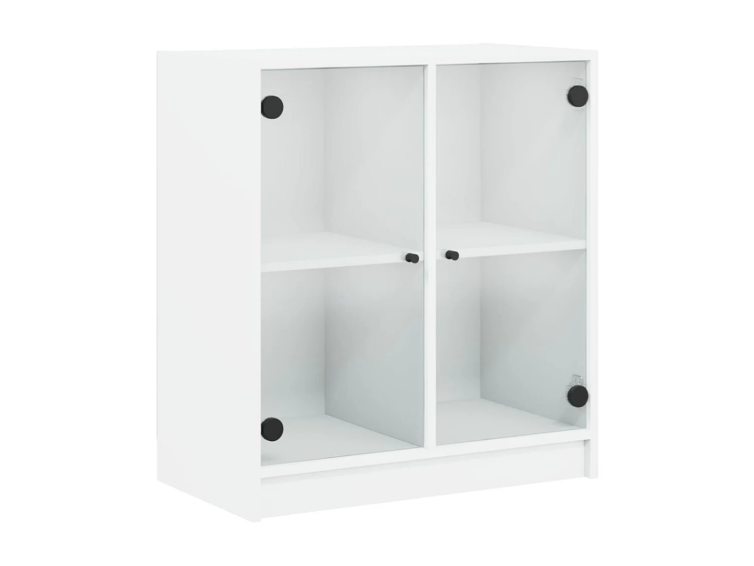 Mobile con Ante in Vetro Bianco 68x37x75,5 cm