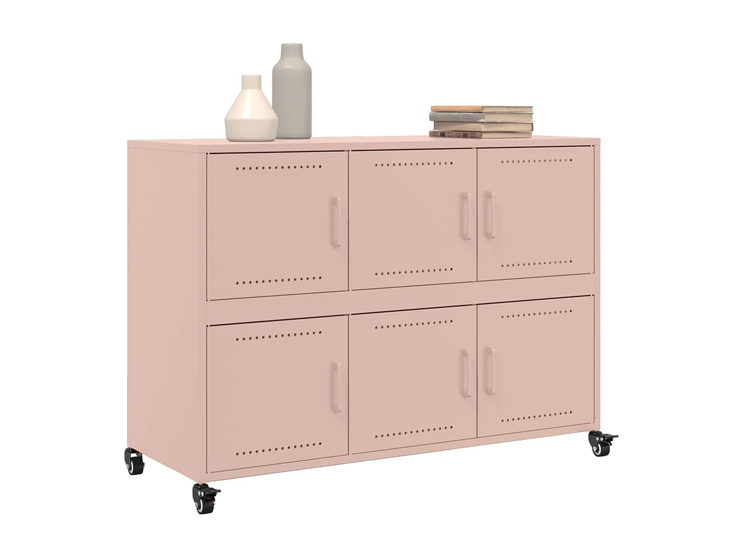 Aparador de acero rosa 100,5x39x72 cm